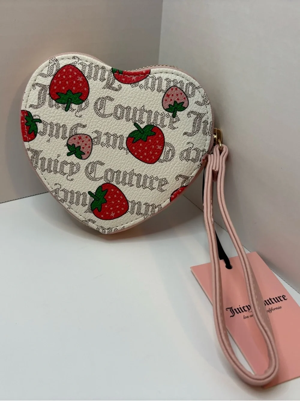 Juicy Couture Heart Strawberry Wristlet  zip around - Pink, Red, - Picture 2 of 4